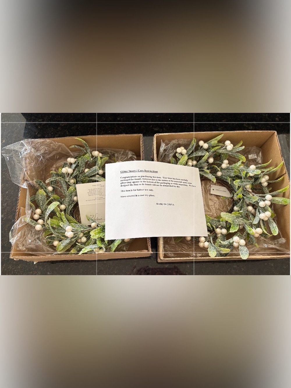 Brand new, never used Frosted Green Holiday Candle Wreath Set - Home Holiday